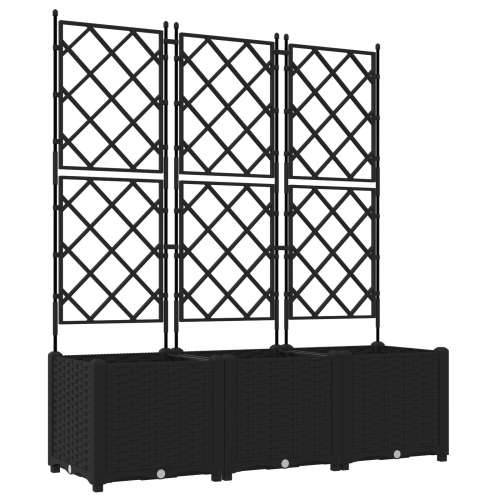 vrtna saksija s rešetkom 3 kom crna 120x40x143 cm Cijena