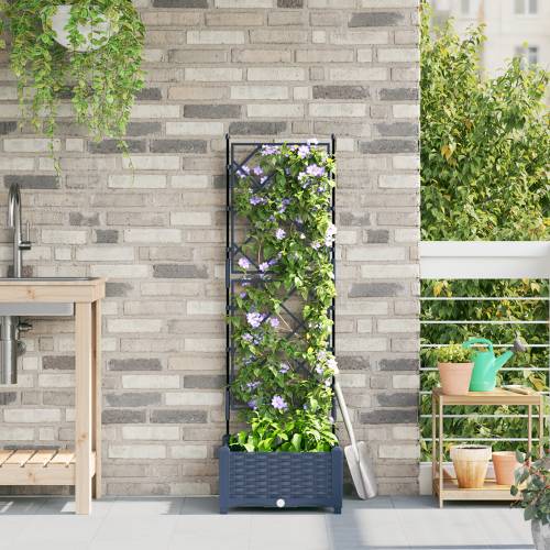 Vrtna sadilica s trellisom Siva 40x40x125,5 cm Cijena