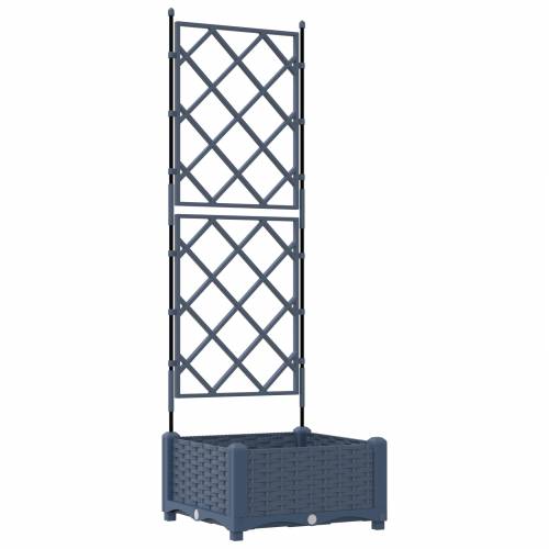Vrtna sadilica s trellisom Siva 40x40x125,5 cm Cijena