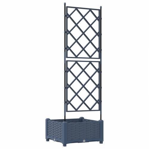 Vrtna sadilica s trellisom Siva 40x40x125,5 cm Cijena