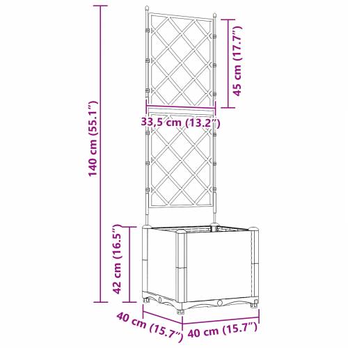 Vrtna Sadilica s Trellisom Siva 40x40x143 cm Cijena