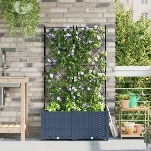 vrtna posuda s rešetkom 2 kom Siva 80x40x143 cm Cijena