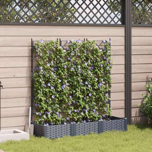 Vrtna sadilica s rešetkom 3 kom Siva 120x40x125.5 cm Cijena