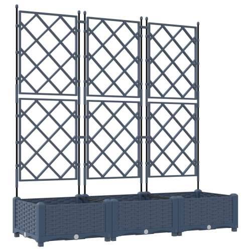 Vrtna sadilica s rešetkom 3 kom Siva 120x40x125.5 cm Cijena