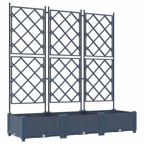 Vrtna sadilica s rešetkom 3 kom Siva 120x40x125.5 cm Cijena