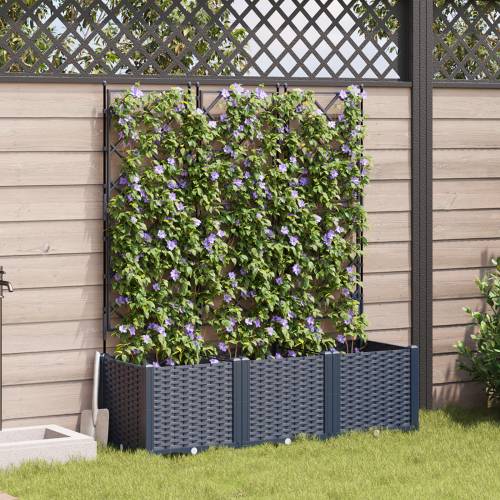 Vrtna Sadilica s Rešetkom 3 kom Siva 120x40x143 cm Cijena