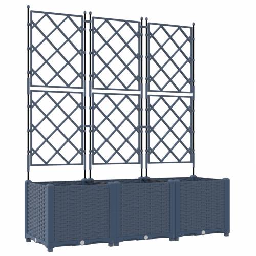Vrtna Sadilica s Rešetkom 3 kom Siva 120x40x143 cm Cijena