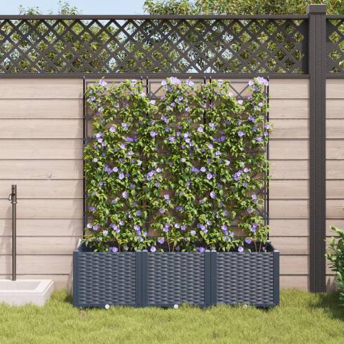 Vrtna Sadilica s Rešetkom 3 kom Siva 120x40x143 cm Cijena