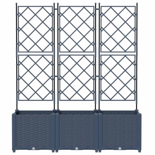 Vrtna Sadilica s Rešetkom 3 kom Siva 120x40x143 cm Cijena