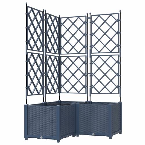 Vrtni saksija s rešetkom 3 kom siva 80x80x143 cm Cijena