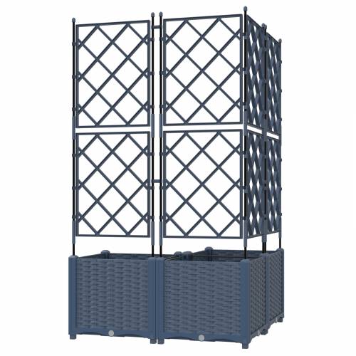 Vrtni saksija s rešetkom 3 kom siva 80x80x143 cm Cijena