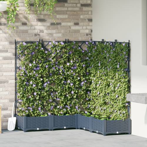 Vrtna saksija s rešetkom 5 kom Siva 120x120x125.5 cm Cijena