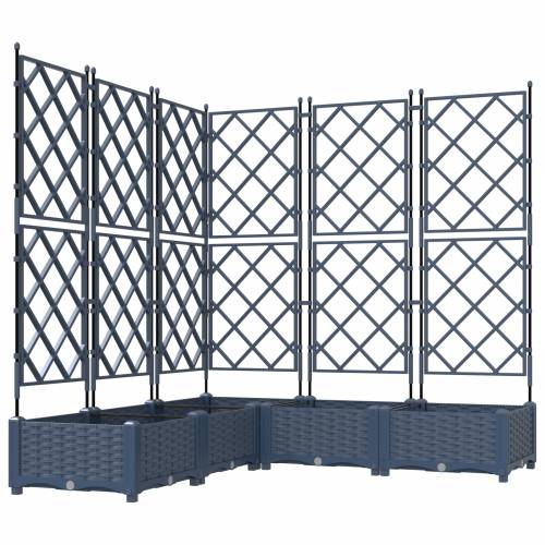 Vrtna saksija s rešetkom 5 kom Siva 120x120x125.5 cm Cijena