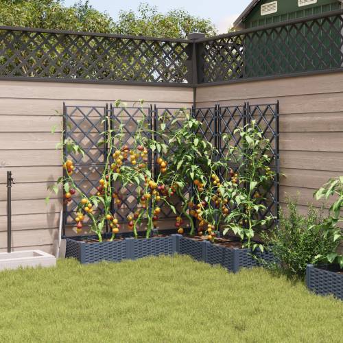 Vrtna saksija s rešetkom 5 kom Siva 120x120x125.5 cm Cijena