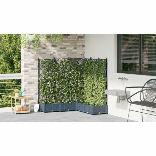 Vrtna saksija s rešetkom 5 kom Siva 120x120x125.5 cm Cijena