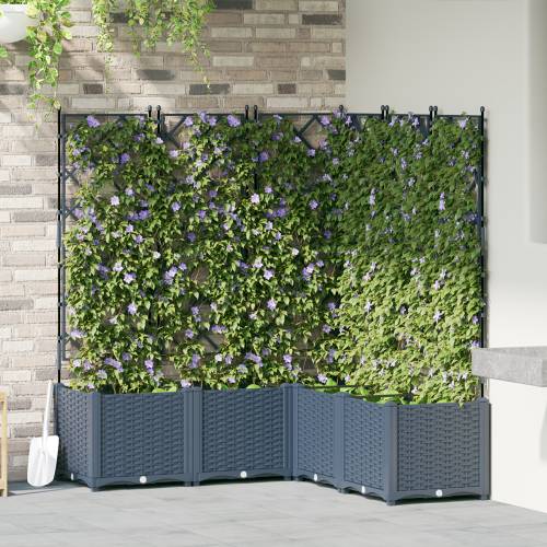 vrtna sadilica s rešetkom 5 kom siva 120x120x143 cm Cijena