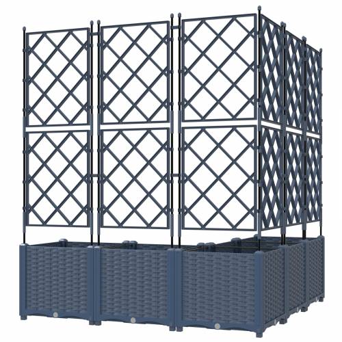 vrtna sadilica s rešetkom 5 kom siva 120x120x143 cm Cijena