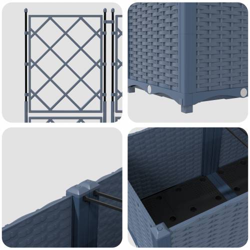 vrtna sadilica s rešetkom 5 kom siva 120x120x143 cm Cijena