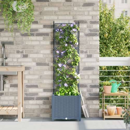 Vrtna sadilica s rešetkom Svjetlosiva 40x40x143 cm Cijena