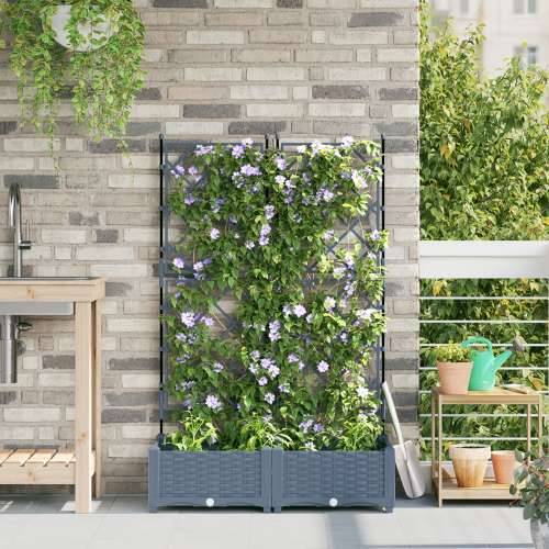 Vrtna sadilica s rešetkom 2 kom Svjetlosiva 80x40x125.5 cm Cijena