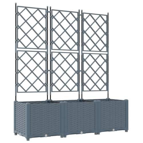 vrtna sadilica s rešetkom 3 kom svijetlosiva 120x40x143 cm Cijena