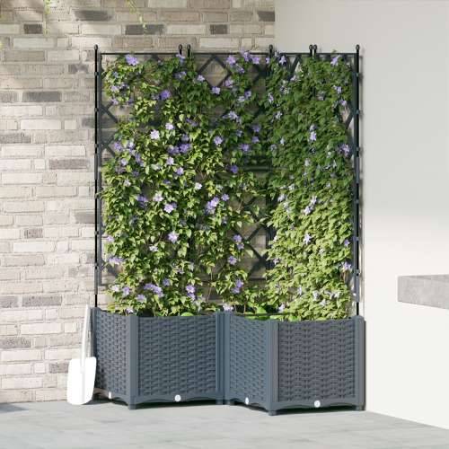 Vrtna sadilica s trellis-om 3 kom Svjetlosiva 80x80x143 cm Cijena