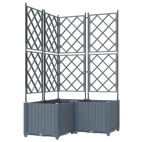 Vrtna sadilica s trellis-om 3 kom Svjetlosiva 80x80x143 cm Cijena