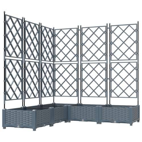 Vrtna sadilica s trellisom 5 komada Svjetlosiva 120x120x125.5 cm Cijena