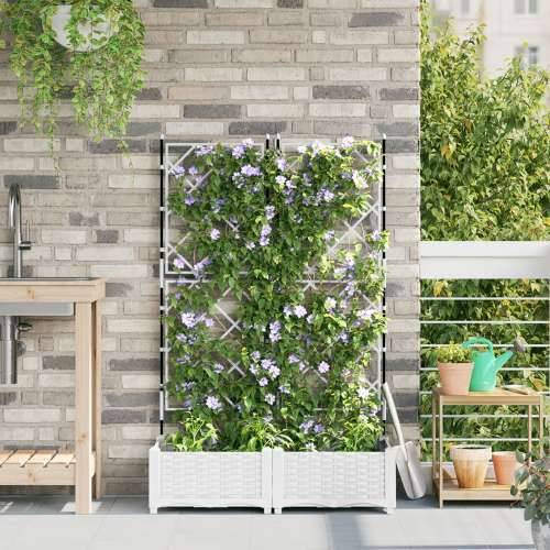Baštenska saksija sa rešetkom 2 kom Bijela 80x40x125,5 cm Cijena