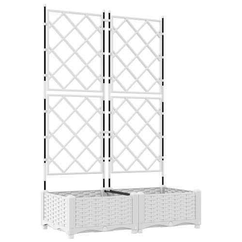 Baštenska saksija sa rešetkom 2 kom Bijela 80x40x125,5 cm Cijena