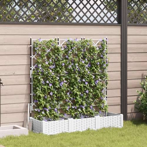 Vrtna sadilica s rešetkom 3 komada Bijela 120x40x125.5 cm Cijena