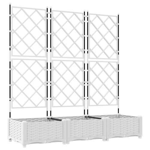Vrtna sadilica s rešetkom 3 komada Bijela 120x40x125.5 cm Cijena
