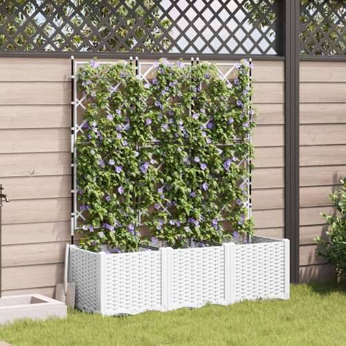 Vrtna sadilica s rešetkom 3 kom Bijela 120x40x143 cm Cijena