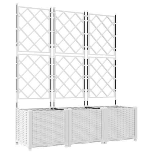 Vrtna sadilica s rešetkom 3 kom Bijela 120x40x143 cm Cijena