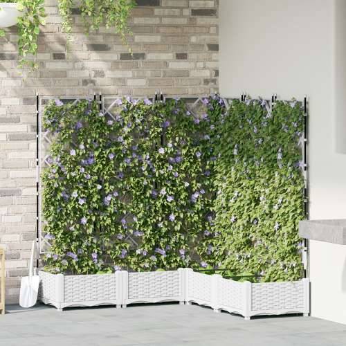Vrtna Sadilica s Rešetkom 5 kom Bijela 120x120x125.5 cm Cijena