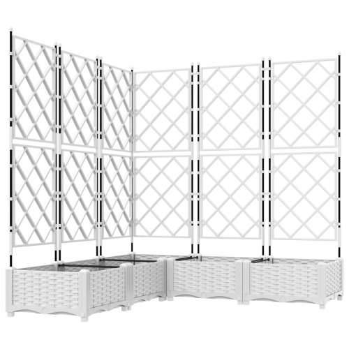 Vrtna Sadilica s Rešetkom 5 kom Bijela 120x120x125.5 cm Cijena