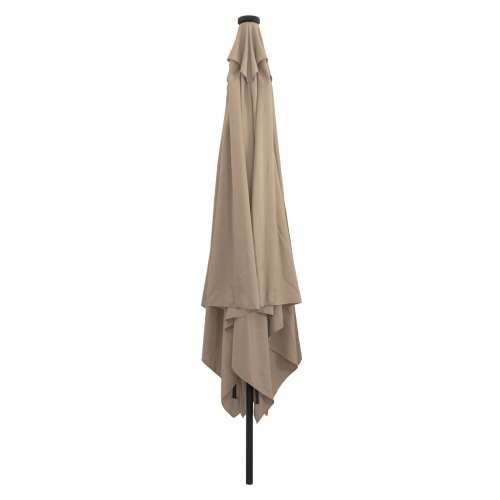 Kvadratni vrtni suncobran s LED žaruljama 295x245 cm taupe Cijena
