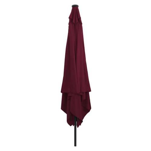 Četverokutni vrtni suncobran s LED svjetlima 295x245 cm Bordeaux crveni Cijena