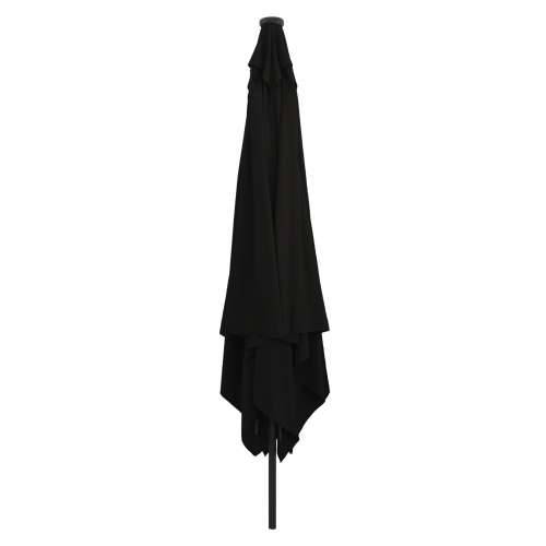 Kutni vrtni suncobran s LED svjetlima 295x245 cm Crna Cijena