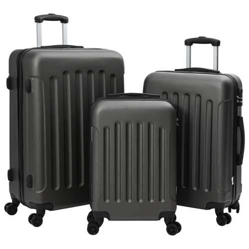 Set kofera 3 kom Tvrda školjka Tamno siva 20’’ 24’’ 28’’ ABS Cijena