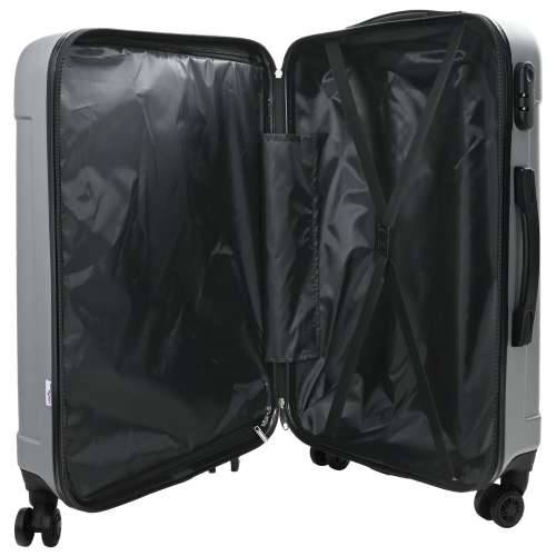 Set kofera 3 kom Tvrdi srebrni 20’’ 24’’ 28’’ ABS Cijena