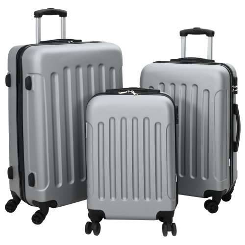 Set kofera 3 kom Tvrdi srebrni 20’’ 24’’ 28’’ ABS Cijena
