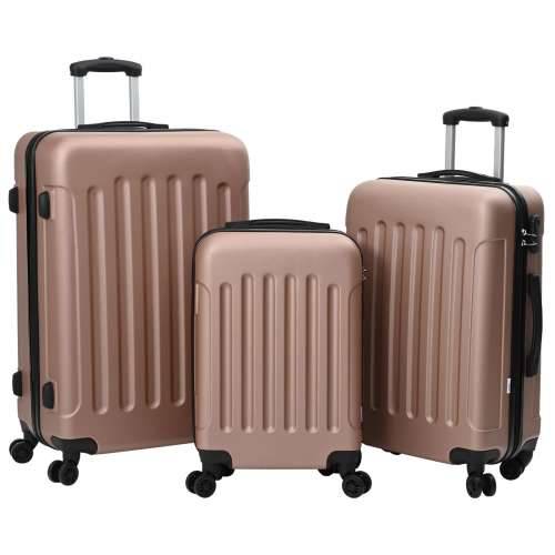 set kofera 3 kom Čvrsta prtljaga Ružičasto zlato 20” 24” 28” ABS Cijena