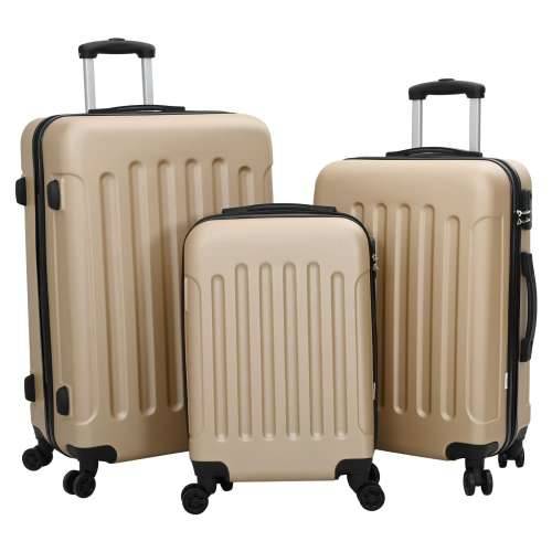 set kofera 3 kom tvrde školjke šampanjac 20’’ 24’’ 28’’ ABS Cijena