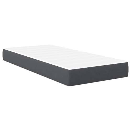 Pocket Spring Madrac Tamno Siva Srednji 100x200x20 cm Tkanina Cijena