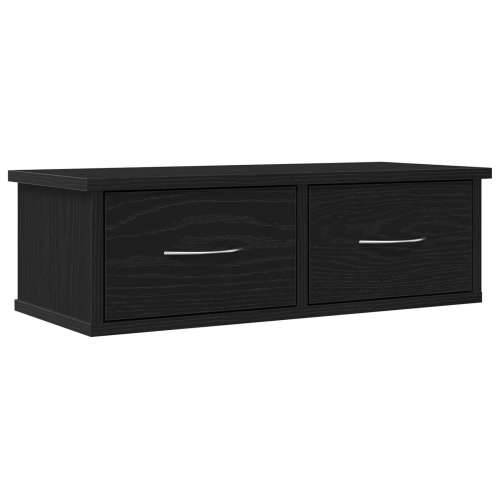Zidna polica s ladicama Crna hrast 60x26x18,5cm Konstruirano drvo Cijena