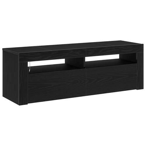 TV ormar s LED svjetlom Crna hrastovina 120x35x40 cm Konstruirano drvo Cijena