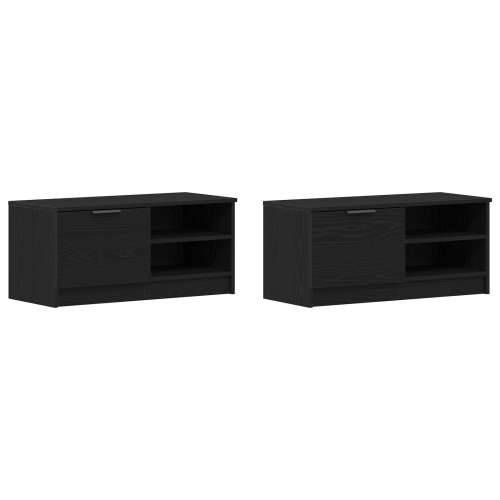 TV ormarić 2 kom Crni Hrast 80x35x36,5 cm Konstruirano drvo Cijena