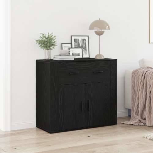 Komoda Crna Hrast 80x33x70 cm Konstruirano drvo Cijena