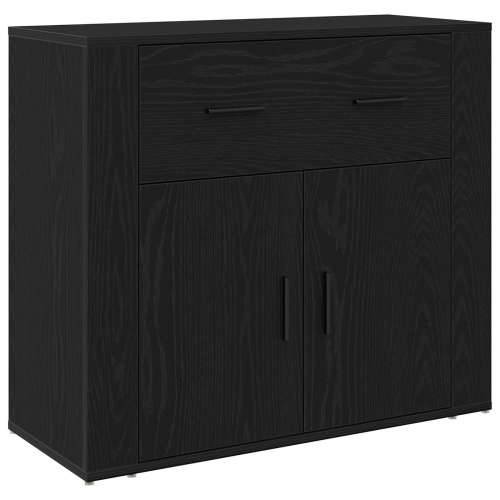 Komoda Crna Hrast 80x33x70 cm Konstruirano drvo Cijena